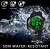 Mens Sports Digital Watches, 5 ATM Waterproof Sport Watch with Alarm Black Big Face Running Military Wrist Watch with LED Backlight for Men by RSVOM #1